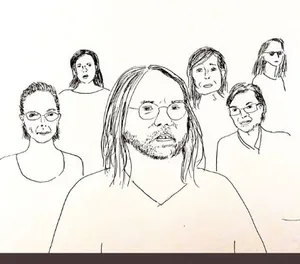 The original NXIVM defendants:. Sketch by MK10ART.