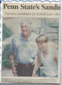Brett Houtz as a boy with Jerry Sandusky.