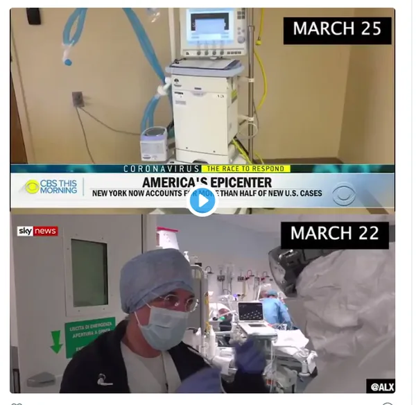CNS showed footage of an Italian hospital when reporting on New York hospitals thereby misleading viewers.