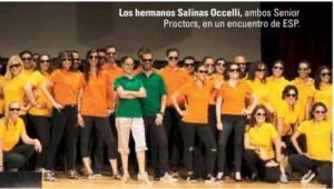Cecilia and Emiliano Salinas [green] with other Mexican Nxivm members.