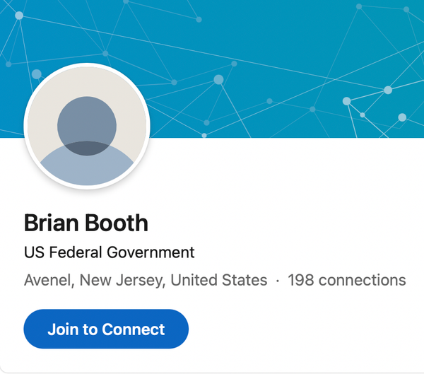 LinkedIn Page of Brian Booth, as of 9/19/2021.