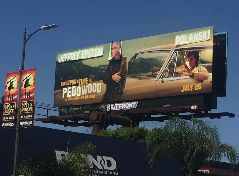 Epstein Case: Sabo Should Be Charged for Vandalism of Tarantino Billboard