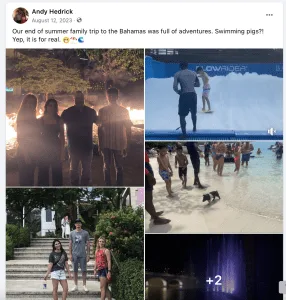 Hedrick in the Bahamas