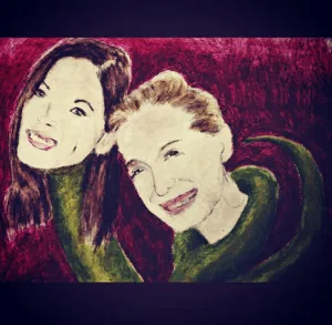 Kristin Kreuk, depicted with a snake-like [constrictor] body, was responsible for recruiting Allison Mack into the Nxivm - the now notorious sex cult. Painting by MK10ART