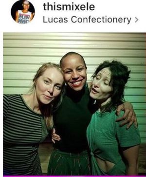 India Oxenberg, a former member of DOS, with Michele Hatchette and Danielle Roberts.