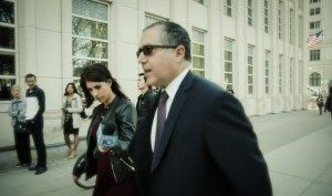Marc Agnifilo leaves court after a grueling day of testimony in the trial of Keith Raniere