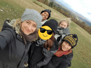 Allison Mack with her slaves: Nicole, Michele, India and Danielle.