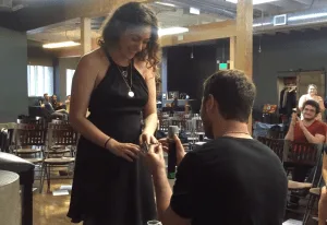 Mike Safyan proposing to Michal Neria. She said she felt compelled to marry him.
