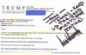 Donald Trump Note to Ziegler
