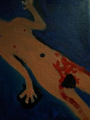 Marie White's painting of a branded slave