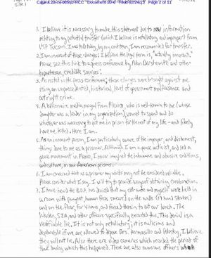 A handwritten missive from Keith Raniere was included in court filings on February 24, 2023.