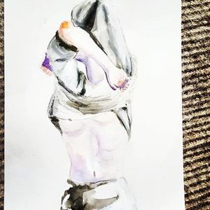 The artwork of DOS slave Michelle Salzman has turned toward a fascination with female grief, pain and the wearing of symbolic slave chains some say.