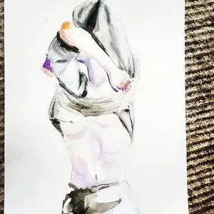 The artwork of DOS slave Michelle Salzman has turned toward a fascination with female grief, pain and the wearing of symbolic slave chains some say.