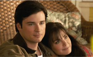 Tom Welling and Erica Durance as Smallville's Clark Kent and Lois Lane