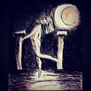 The fabulous MK10Art's depiction of Allison Mack reflecting on her threesome with Keith and Dani.