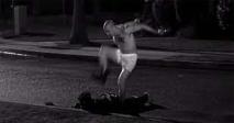 Scene from American History X where Nazi stomps on an African-American.