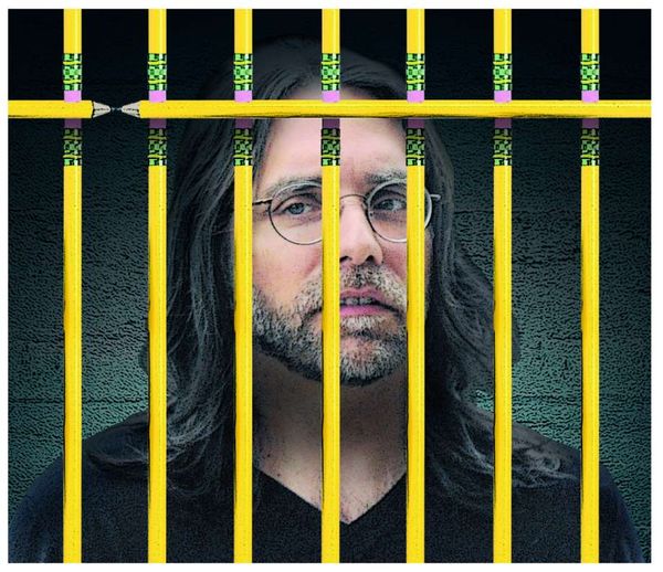 This photo-shopped image of Keith Raniere appeared in the Albany Times Union and while not a perfectly accurate representation - the yellow bars with green pattern designs add a festive mood - somewhat akin to what many feel about his incarceration -- festive!