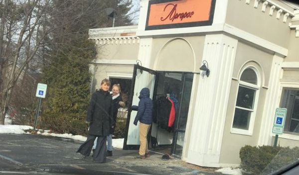 Allison Mack and India Oxenberg leave a Jness meeting at Apropos in fall of 2017.