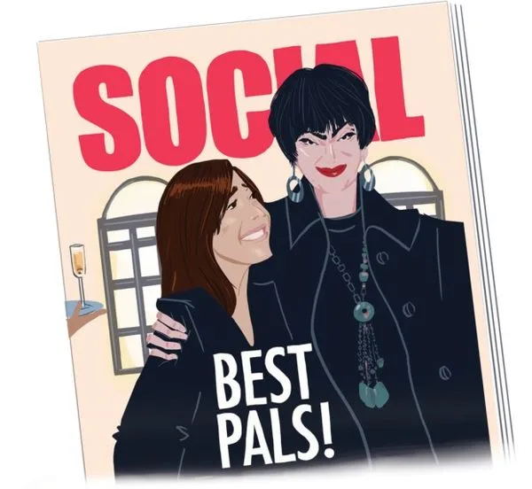 Sanda Pena illustration of Christina Oxenberg and Ghislaine Maxwell