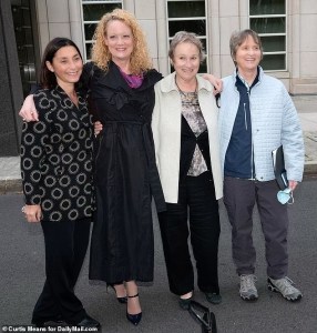 Four of the Nxivm-9 attended the sentencing hearing of Keith Raniere, L-R Angela Ucci, Barbara Bouchey, Ellen Gibson, and Susan Dones.