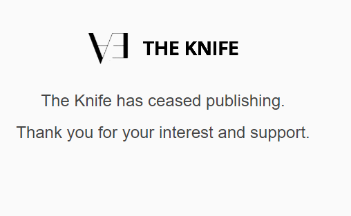 The Knife Media has ceased publishing – another Raniere brainchild bites the dust