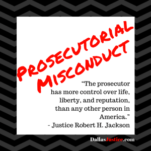 Prosecutorial misconduct is "an illegal act or failing to act, on the part of a prosecutor, especially an attempt to sway the jury to wrongly convict a defendant or to impose a harsher than appropriate punishment."