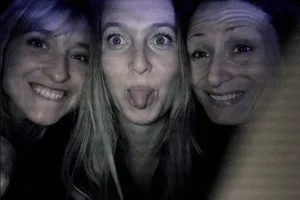 Three DOS members, Allison Mack with two of her slaves, India Oxenberg and Danielle Roberts