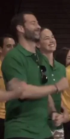 Cecelia Salinas with her brother Emiliano Salinas. Note that Cecelia, like Emi are wearing green shirts. This is to signify their high rank in Nxivm- green. The same high rank as Lauren Salzman.