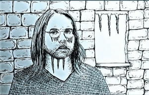 MK10ART's sketch - Cold Raniere in prison.