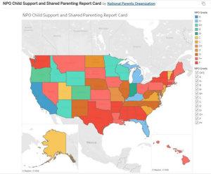Connecticut Earns and F as rated by the National Parents Organization.
