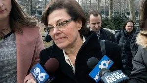 Nancy Salzman outside court. She took a plea deal.