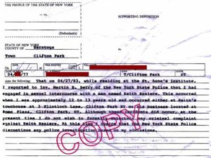 Here is the police report Rhiannon signed. Note that she said she had "sexual intercourse with a man named Keith Raniere. This occurred when I was approximately 12-13 years old and occurred either at Keith's townhouse at 3 Flintlock Lanes, Clifton Ny or his business located at Rome Plaza Clifton Park, NY"