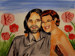 MK10 Art's lovely painting of the two leaders, Raniere and Salzman - two grifters.