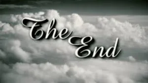 A retro, old-fashioned Wizard of Oz-style The End movie or film end title page. Includes three distressed film options plus normal, clean version.