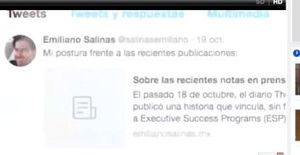 Screen shot on Channel 7 newscast shows Salinas connection with ESP.