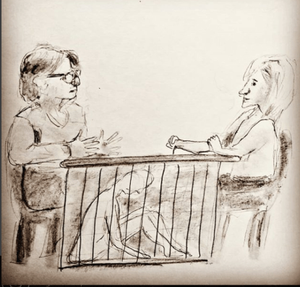 Sketch by MK10ART: Keith and Allison discuss how they can better empower women.