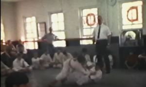Keith training in his dojo.