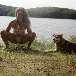 Michal Neria and her dog