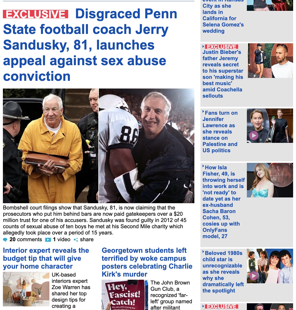 Daily Mail Report: Sandusky Appeal Alleges Prosecutorial Conflict Over Trust