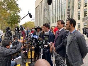 Marc Elliot, Eduardo Asunsolo, Suneel Chakravorty speak to the press about how Keith Raniere got a raw deal from the government.