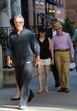In a possible deep fake photo Woody Allen and Epstein are seen walking the streets of NY.
