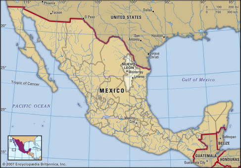 Nuevo León is one of the 32 states which comprise the Federal Entities of Mexico. It is divided into 51 municipalities and its capital city is Monterrey. It is located in Northeastern Mexico. Its population was 5.12 million in 2015.