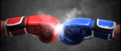Boxing touching gloves