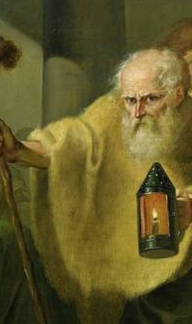 A Greek, Diogenes went searching for a man who was not biased and brutal, not savage.
