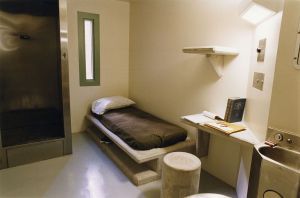 His cell is 7 by 12 feet, in reality, the size of a small bedroom.