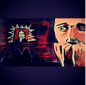 MK10ART's chilling painting of Lauren Salzman describing the horrors of Keith Raniere and how they all worshiped him at one time.