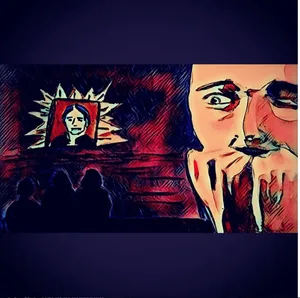 MK10ART's chilling painting of Lauren Salzman describing the horrors of Keith Raniere and how they all worshiped him at one time.