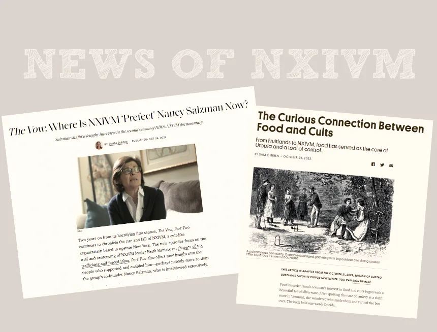 News of NXIVM: Spotlight on the ‘Prefect’, and the Connection Between Food and Cults