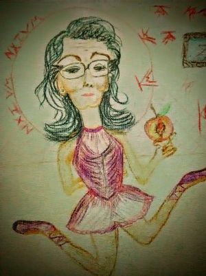 Marie White's painting of Kathy Russell.