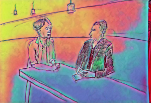 MK10ART's painting of Susan Dones and Frank in the Lost Women of NXIVM